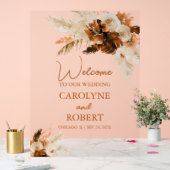 Rust Bohemisch Pampas Grass Wedding Willkommen Acrylschild (Hochzeit)