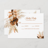 Rust Bohemisch und Pampas Grass Wedding RSVP Card (Vorne/Hinten)