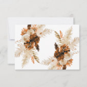 Rust Bohemisch und Pampas Grass Wedding RSVP Card Karte (Rückseite)