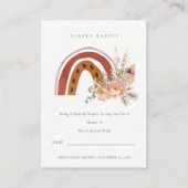 Rust Boho Bläschen Regenbogen Windeln Raffle Babyd Begleitkarte (Vorderseite)