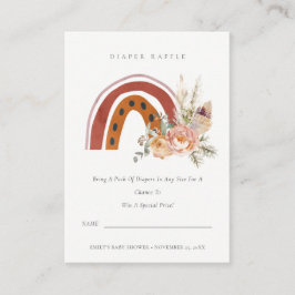 Rust Boho Bläschen Regenbogen Windeln Raffle Babyd Begleitkarte