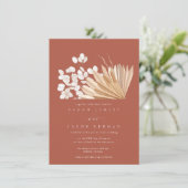 Rust Boho Hochzeit im Herbst Einladung (Stehend Vorderseite)