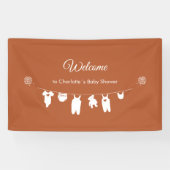 Rust Boho Minimalistisch Baby Dusche Willkommen Banner (Horizontal)