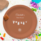 Rust Boho Minimalistisch Gender Neutral Baby Dusch Pappteller