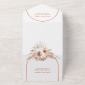 Rust Boho & Pampas Grass Wedding All In One Einladung (Außenbereich)