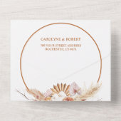 Rust Boho & Pampas Grass Wedding All In One Einladung (Rückseite)