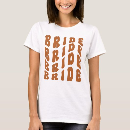 Rust Boho Retro Junggeselinnen-Abschied Bride T-Shirt (Vorderseite)