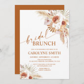 Rust Boho und Pampas Grass Bridal Brunch Einladung (Vorne/Hinten)