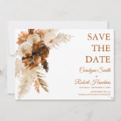Rust Boho und Pampas Grass Stilvoll Save The Date (Vorderseite)