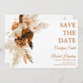 Rust Boho und Pampas Grass Stilvoll Save The Date (Vorne/Hinten)