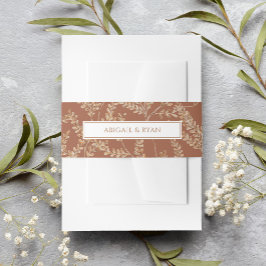 Rust Boho Wildblume Floral Butterfly Wedding Einladungsbanderole