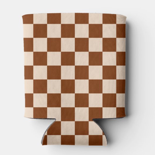Rust brown and beige checkerboard pattern dosenkühler (Rückseite)