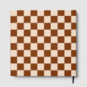 Rust brown and beige checkerboard pattern gästebuch (Rückseite)