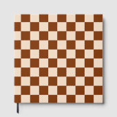 Rust brown and beige checkerboard pattern gästebuch (Vorderseite)