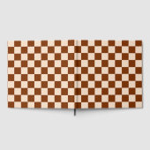 Rust brown and beige checkerboard pattern gästebuch (Voll)