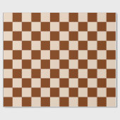 Rust brown and beige checkerboard pattern geschenkpapier (Flach)