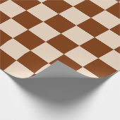 Rust brown and beige checkerboard pattern geschenkpapier (Ecke)