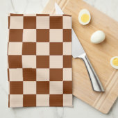 Rust brown and beige checkerboard pattern geschirrtuch (Viertel Falte)