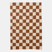 Rust brown and beige checkerboard pattern geschirrtuch (Vertikal)