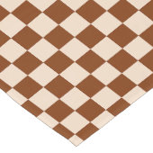 Rust brown and beige checkerboard pattern kurzer tischläufer (Ecke)