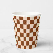 Rust brown and beige checkerboard pattern pappbecher (Rechts)