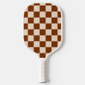 Rust brown and beige checkerboard pattern pickleball schläger (Vorderseite)