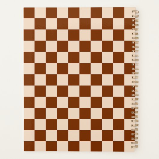 Rust brown and beige checkerboard pattern planer (Rückseite)