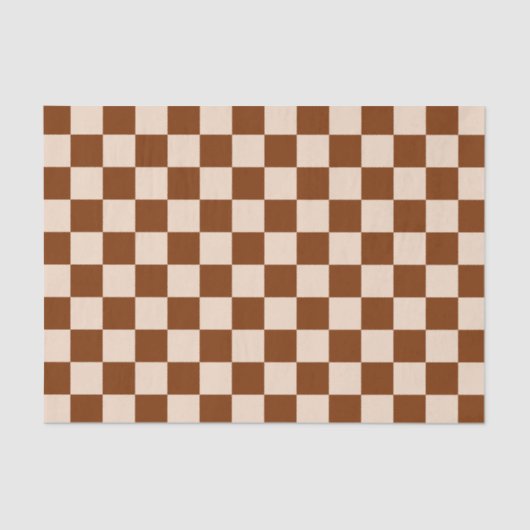 Rust brown and beige checkerboard pattern seidenpapier (Vorderseite)