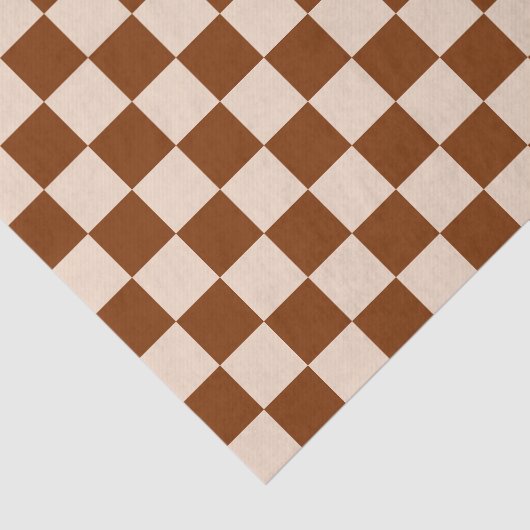 Rust brown and beige checkerboard pattern seidenpapier (Ausschnitt)