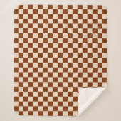 Rust brown and beige checkerboard pattern sherpadecke (Vorderseite)