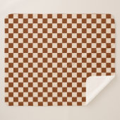 Rust brown and beige checkerboard pattern sherpadecke (Vorderseite (Horizontal))
