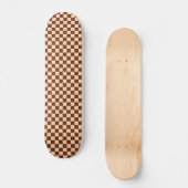 Rust brown and beige checkerboard pattern skateboard (Vorderseite)