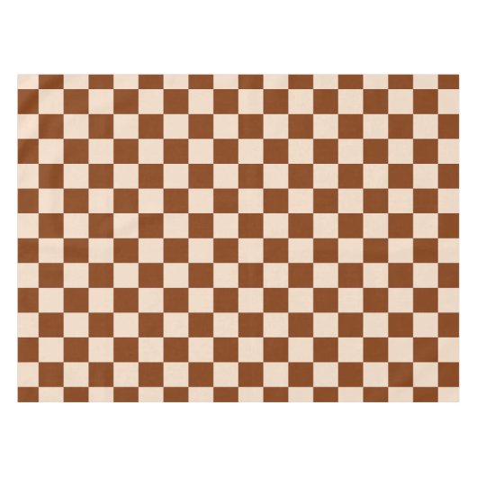 Rust brown and beige checkerboard pattern tischdecke (Vorderseite (Horizontal))