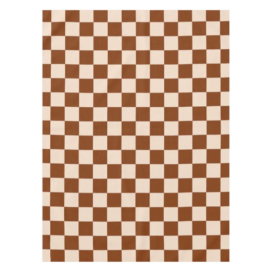Rust brown and beige checkerboard pattern tischdecke (Vorderseite)