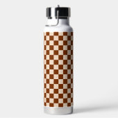 Rust brown and beige checkerboard pattern trinkflasche (rechts)