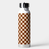 Rust brown and beige checkerboard pattern trinkflasche (Links)