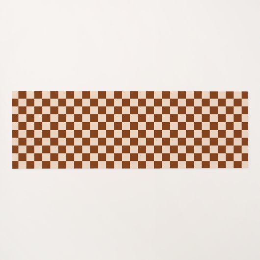 Rust brown and beige checkerboard pattern yogamatte (Rückseite (Horizontal))