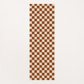 Rust brown and beige checkerboard pattern yogamatte (Vorderseite)
