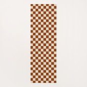 Rust brown and beige checkerboard pattern yogamatte (Rückseite)