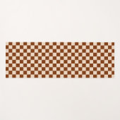 Rust brown and beige checkerboard pattern yogamatte (Vorderseite (Horizontal))