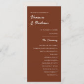 Rust Brown Elegante Modern Wedding Ceremony Card (Vorne/Hinten)