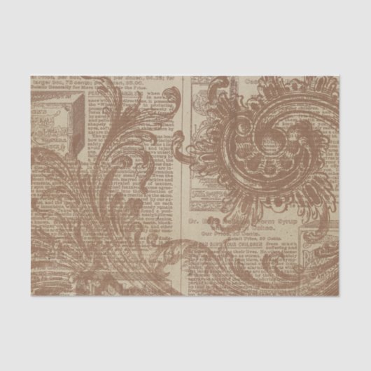 Rust Brown Filigree Seidenpapier (Vorderseite)