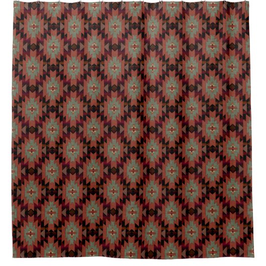 Rust Brown Grau Southwestern Style Beautiful Duschvorhang (Vorderseite)