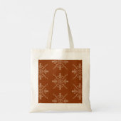 Rust Brown Indian Boho Line Art Pattern Design Tragetasche (Rückseite)