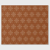 Rust Brown Indian Boho Line Art Symmetry Pattern Geschenkpapier (Flach)
