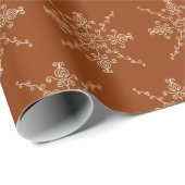Rust Brown Indian Boho Line Art Symmetry Pattern Geschenkpapier (Rolleneckpunkt)