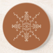 Rust Brown Indian Boho Line Art Symmetry Pattern Getränkeuntersetzer (Vorne)