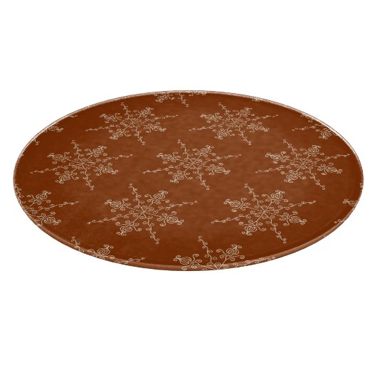 Rust Brown Indian Boho Line Art Symmetry Pattern Schneidebrett (Ecke)