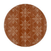 Rust Brown Indian Boho Line Art Symmetry Pattern Schneidebrett (Vorderseite)