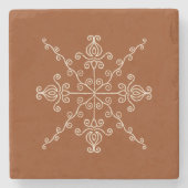 Rust Brown Indian Boho Line Art Symmetry Pattern Steinuntersetzer (Vorderseite)
